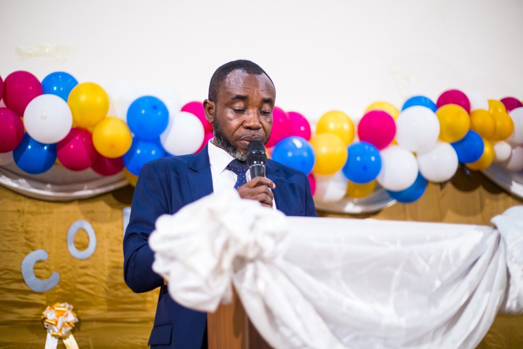 Headmaster giving speech